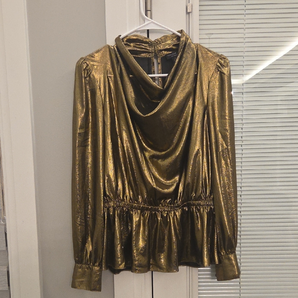 Current Air Gold Shimmer Blouse
